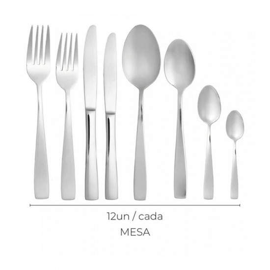 Faqueiro 101 Peças de Aço Inox Com Caixa Litografada Pisa
